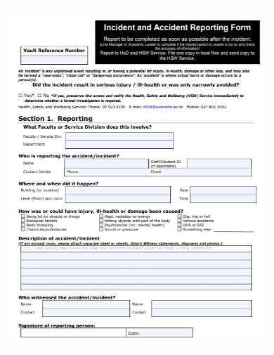 accident and incident report form