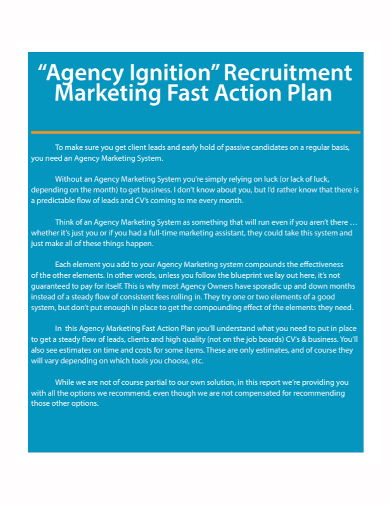 agency recruitment marketing action plan