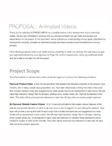 animation video product proposal