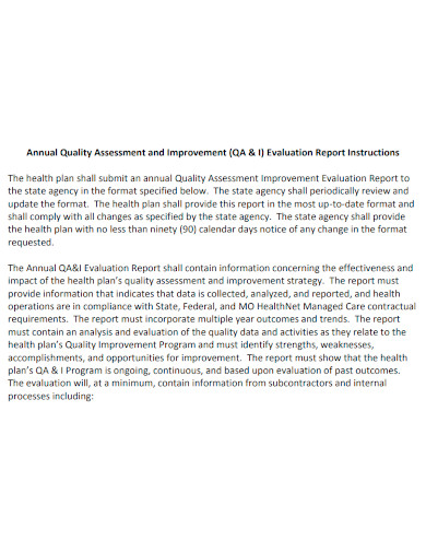 annual evaluation quality assessment