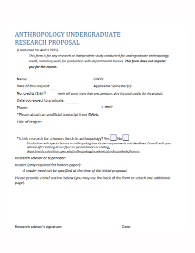 anthropology undergraduate research proposal