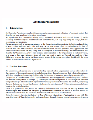 architectural scenario problem statement