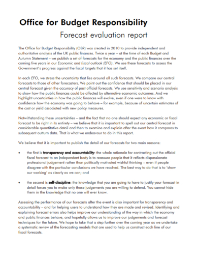budget forecast evaluation report