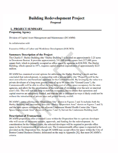 building redevelopment project proposal