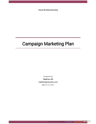 campaign marketing plan template