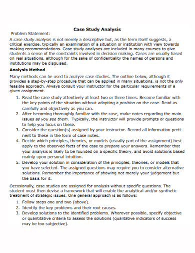 case study problem analysis