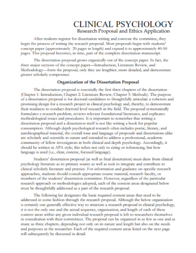 clinical psychology research proposal