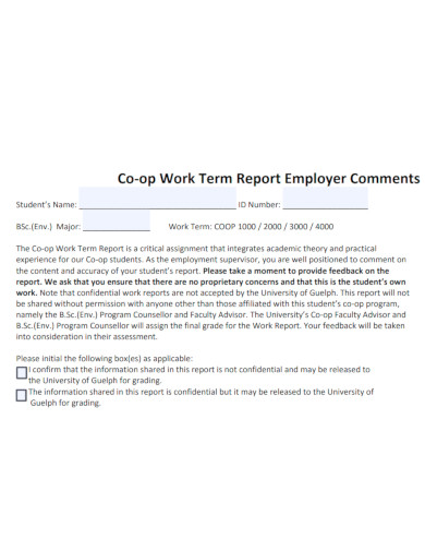 co op work term report