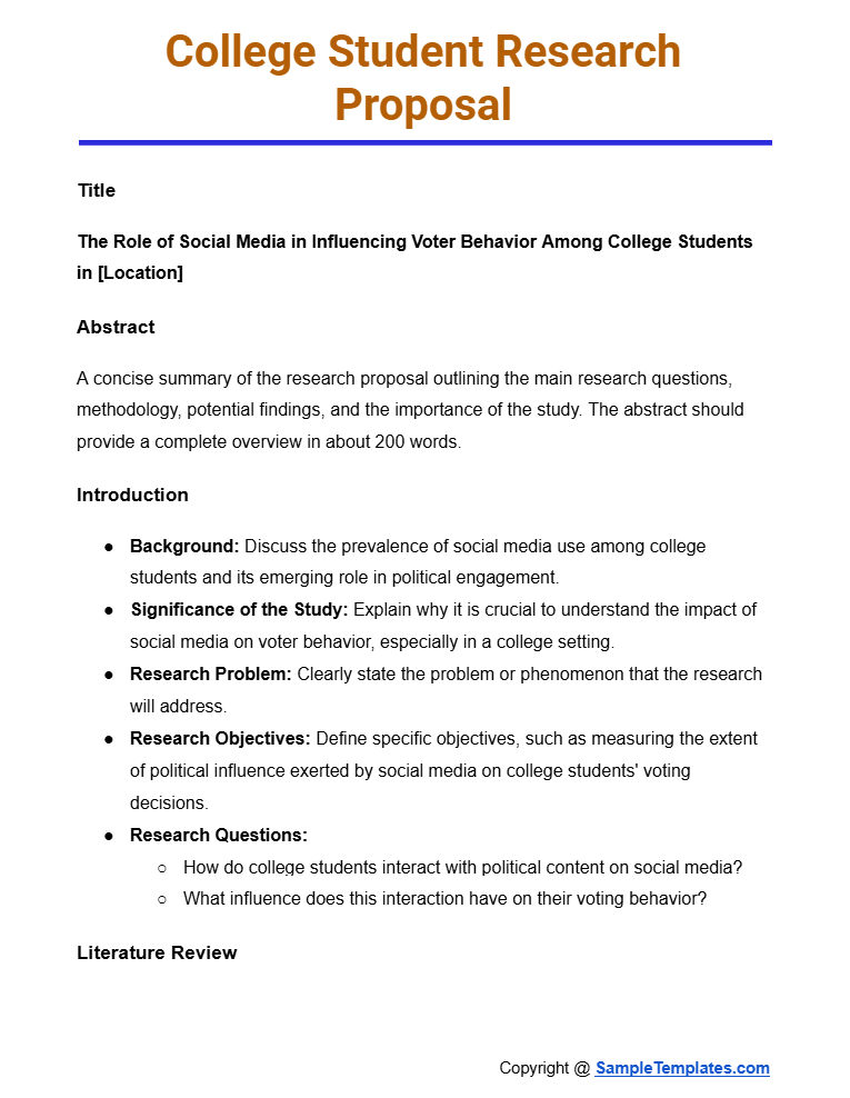 college student research proposal