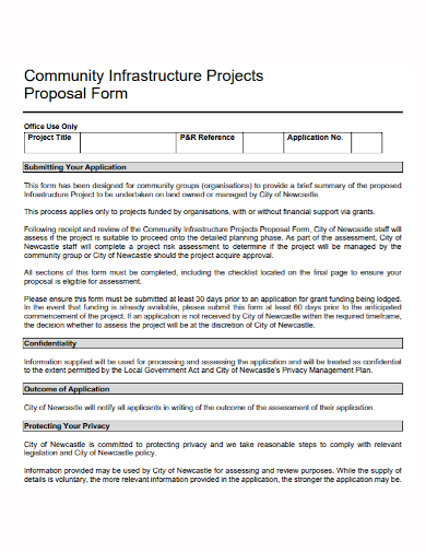 community infrastructure project proposal