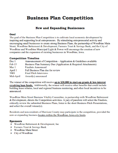 competition analysis business plan