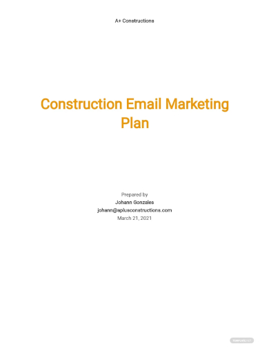 construction email marketing plan template