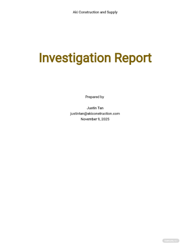 construction incident investigation report template