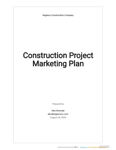 construction project marketing plan template