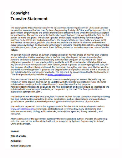 copyright transfer statement