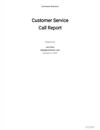 customer service call report template