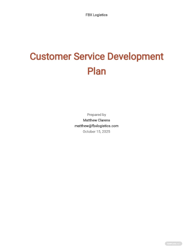 customer service development plan template