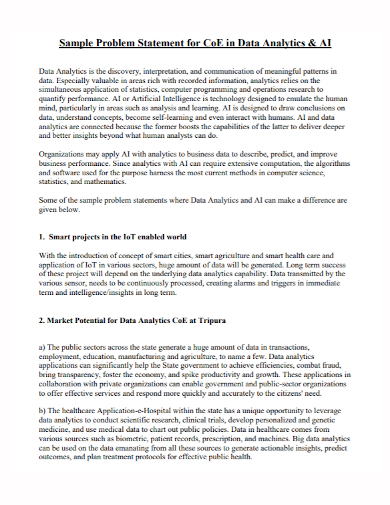 FREE 9 Analytics Problem Statement Samples In PDF DOC