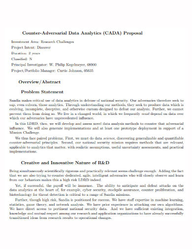 data analytics research problem statement