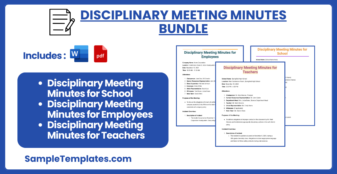 disciplinary meeting minutes bundle