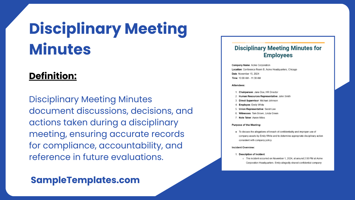 Disciplinary Meeting Minutes