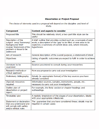 dissertation project proposal
