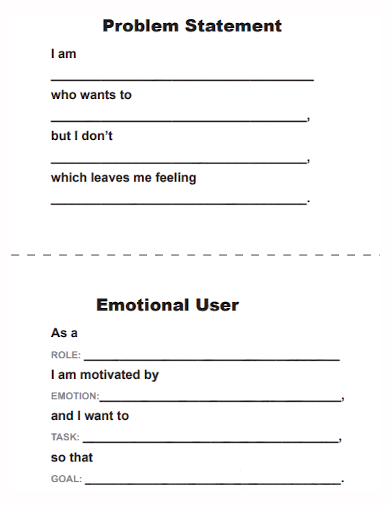 emotional user problem statement