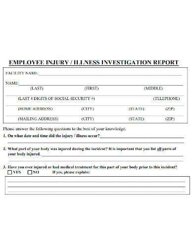 employee illness investigation report