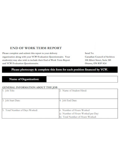 end of work term report