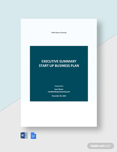 executive summary startup business plan template