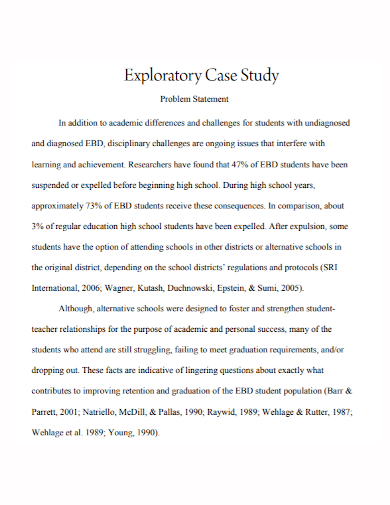 exploratory case study problem statement