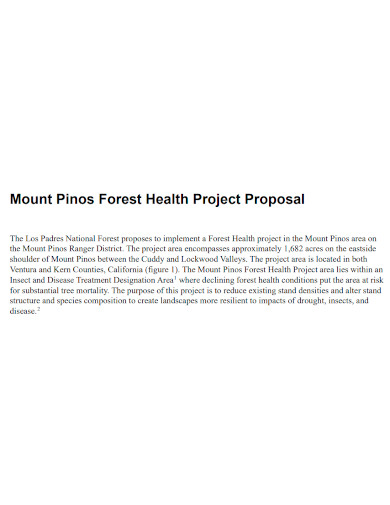 forest health project proposal