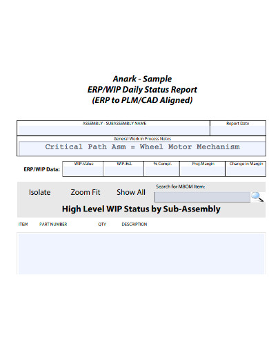formal daily status report
