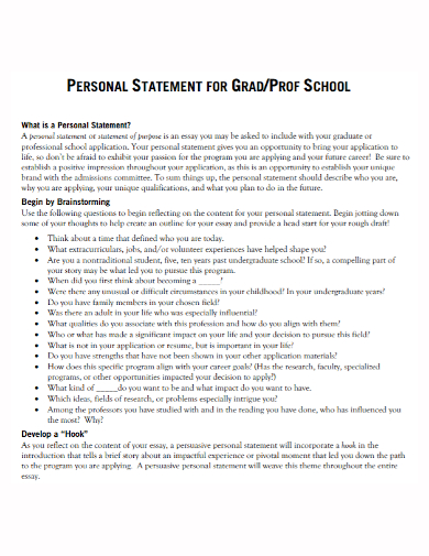 formal grad school personal statement