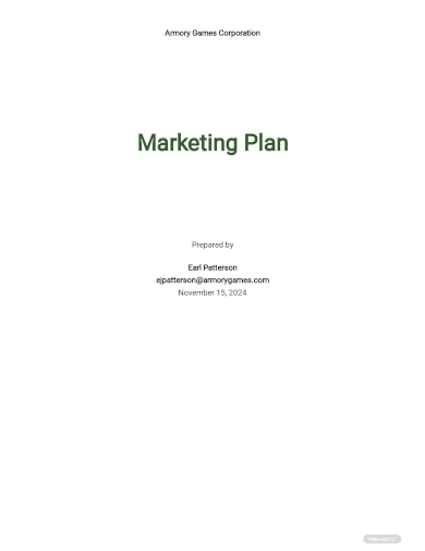 game studio marketing plan template
