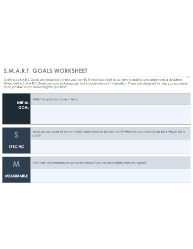 general smart goals worksheet