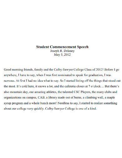 general student commencement speech