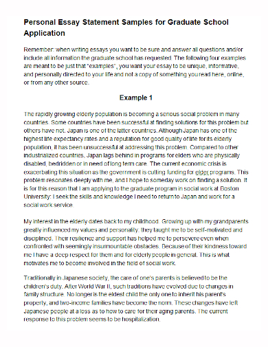 example of admission essay for graduate school