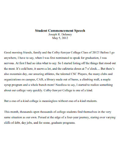 graduate student commencement speech