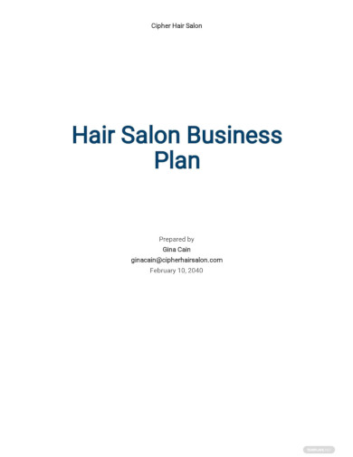 hair salon business plan sample