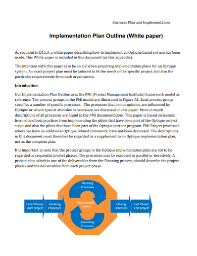 implementation business plan outline