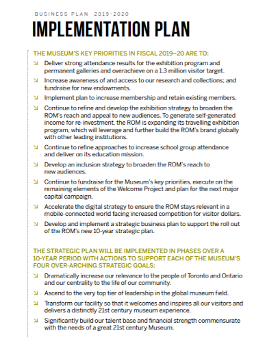 Tactical Implementation Plan Template