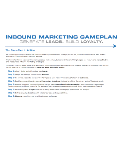inbound marketing game plan