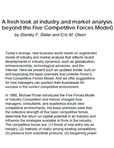 industry and market analysis fresh look