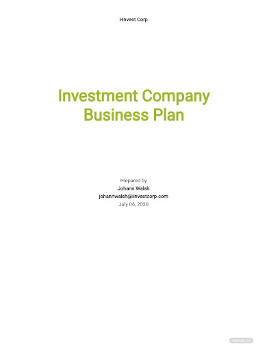 business plan template to attract investors