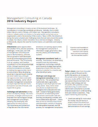 management consulting industry report