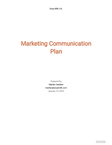 marketing communication plan template