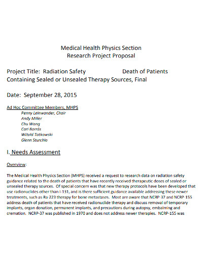 medical health project proposal