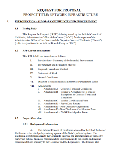 network project infrastructure request for proposal