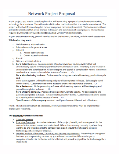 network project proposal sample